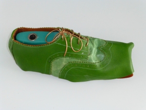 The next step will be to shape the upper around the last. Here's a taste of what the finished shoe will look like!